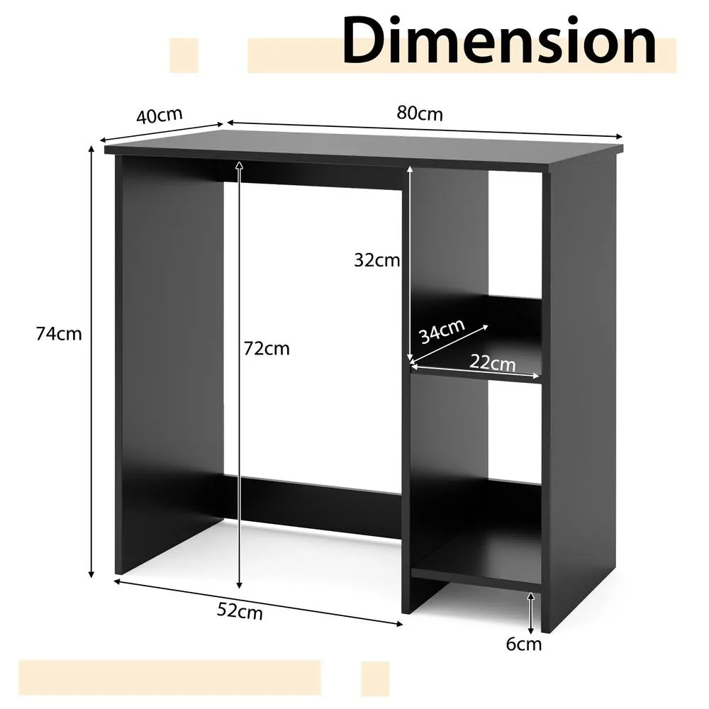 Costway Small Computer Desk 80 CM Home Office Desk for Small Space-Black in Black 5