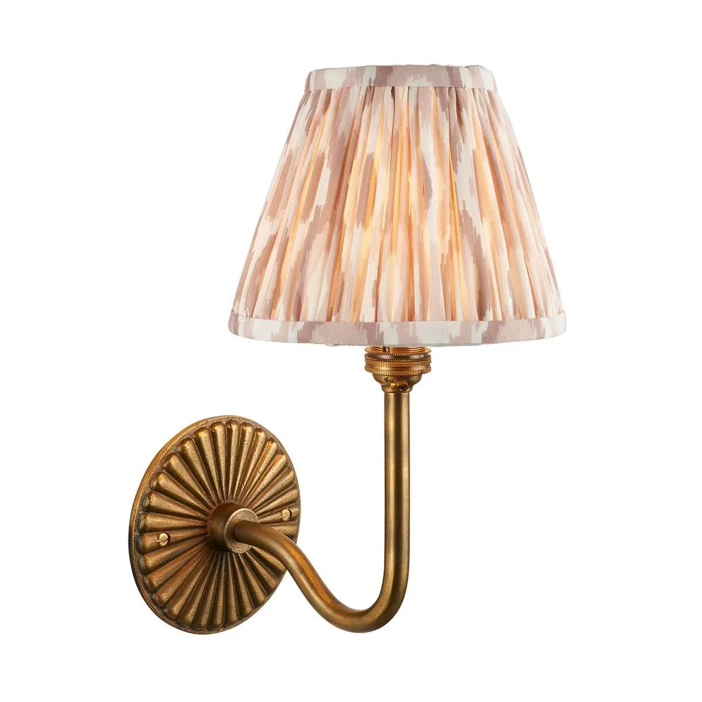 Netlighting Dahlia Swan & Ikat 16cm Wall Lamp Antique Brass Neutral Print in Gold