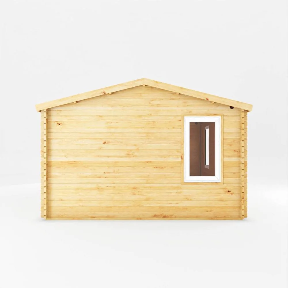 Mercia 4 x 4 m Home Office Elite Log Cabin with White UPVC Windows & Doors in Light Tan 4