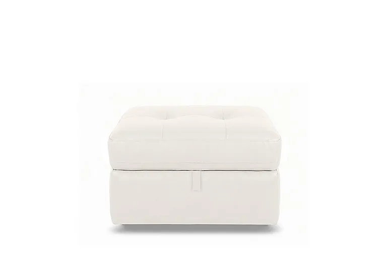 Drift Leather Storage Footstool - BV Star White - Living Room Furniture - In Time for Christmas