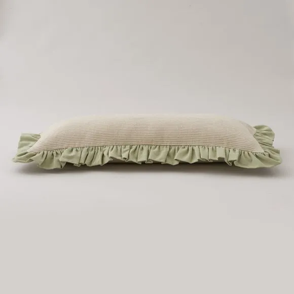 Isabelle Striped Ruffle Cotton Rectangle Cushion 4