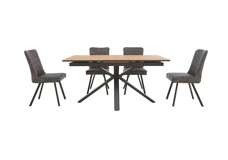 Earth Pop-Up Extending Dining Table and 4 Chairs - Graphite