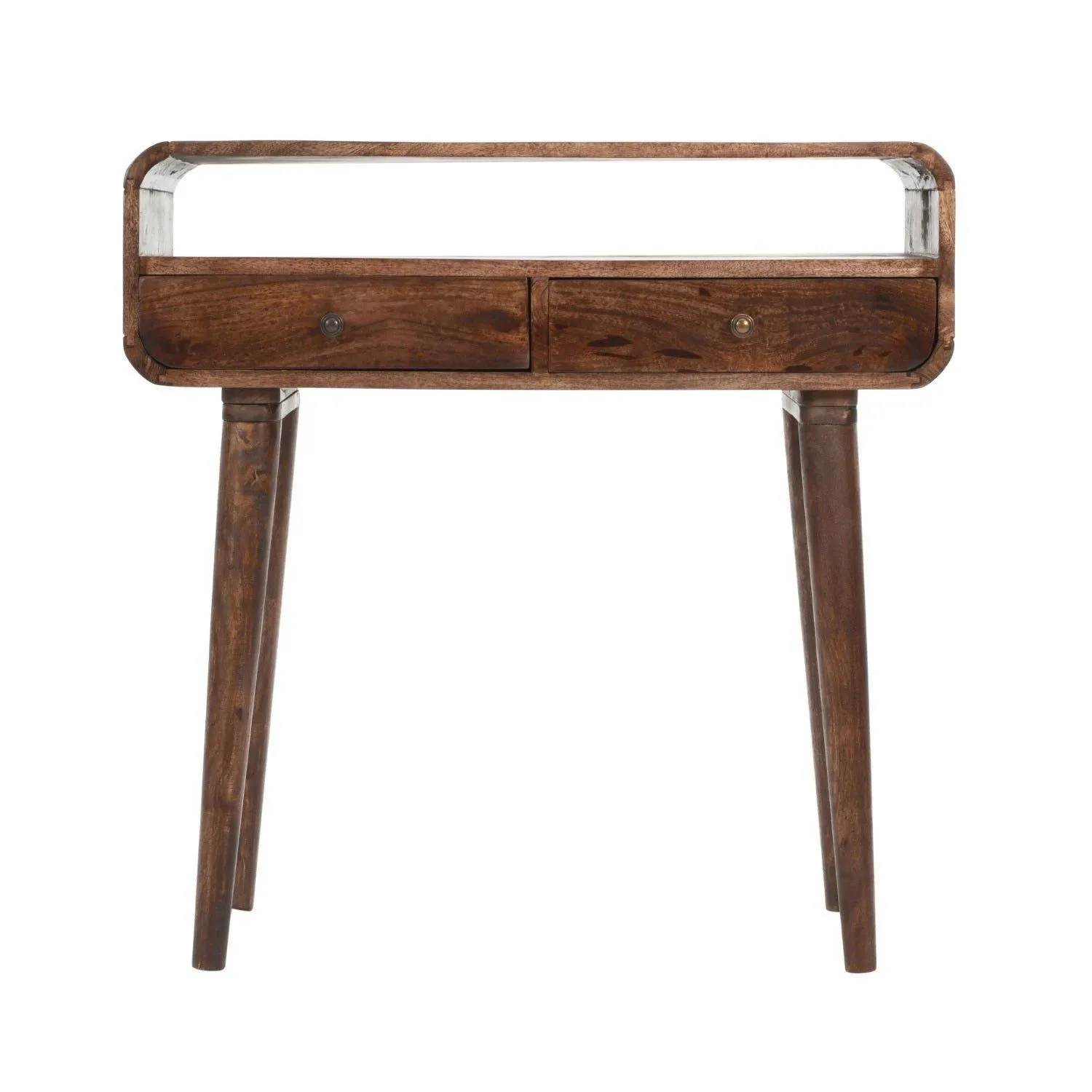 IH Design Malena Dark Mango Wood Console Table with 2 Drawers in Dark Brown 3