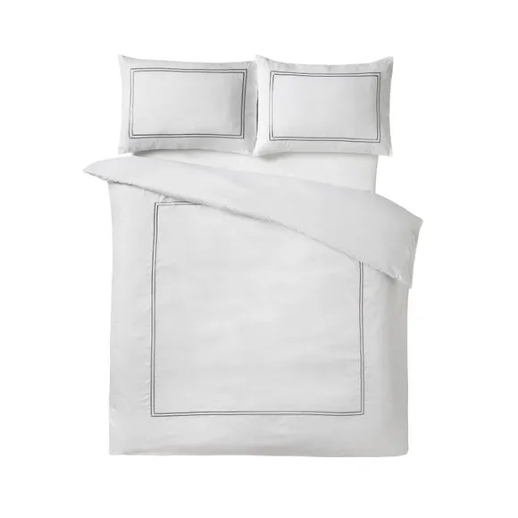 Catherine Lansfield So Soft Mono Satin Stitch Duvet Cover & Pillowcase Set 5