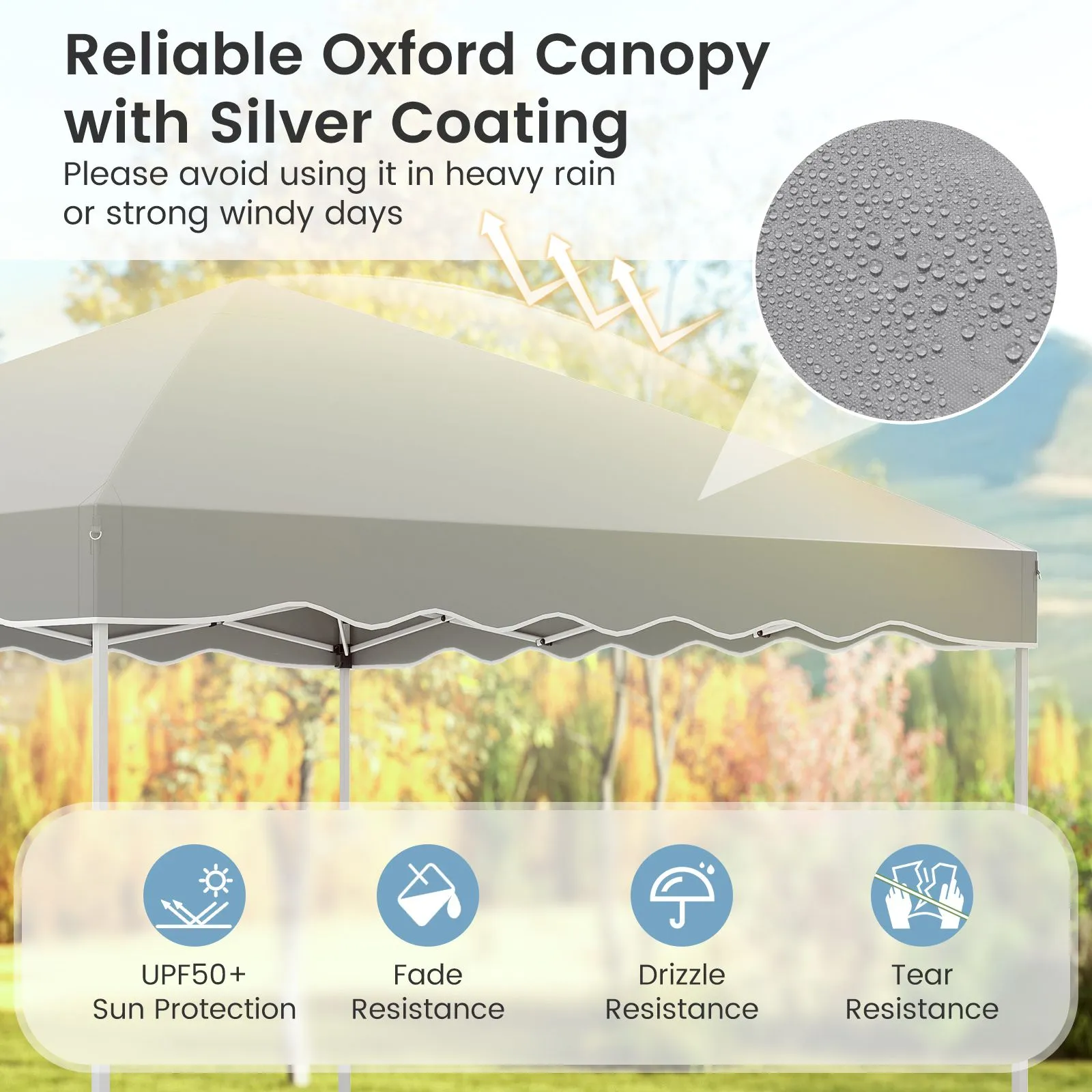 Costway 300 x 300 cm Pop up Canopy Tent Portable Foldable Patio Shelter in Grey 5