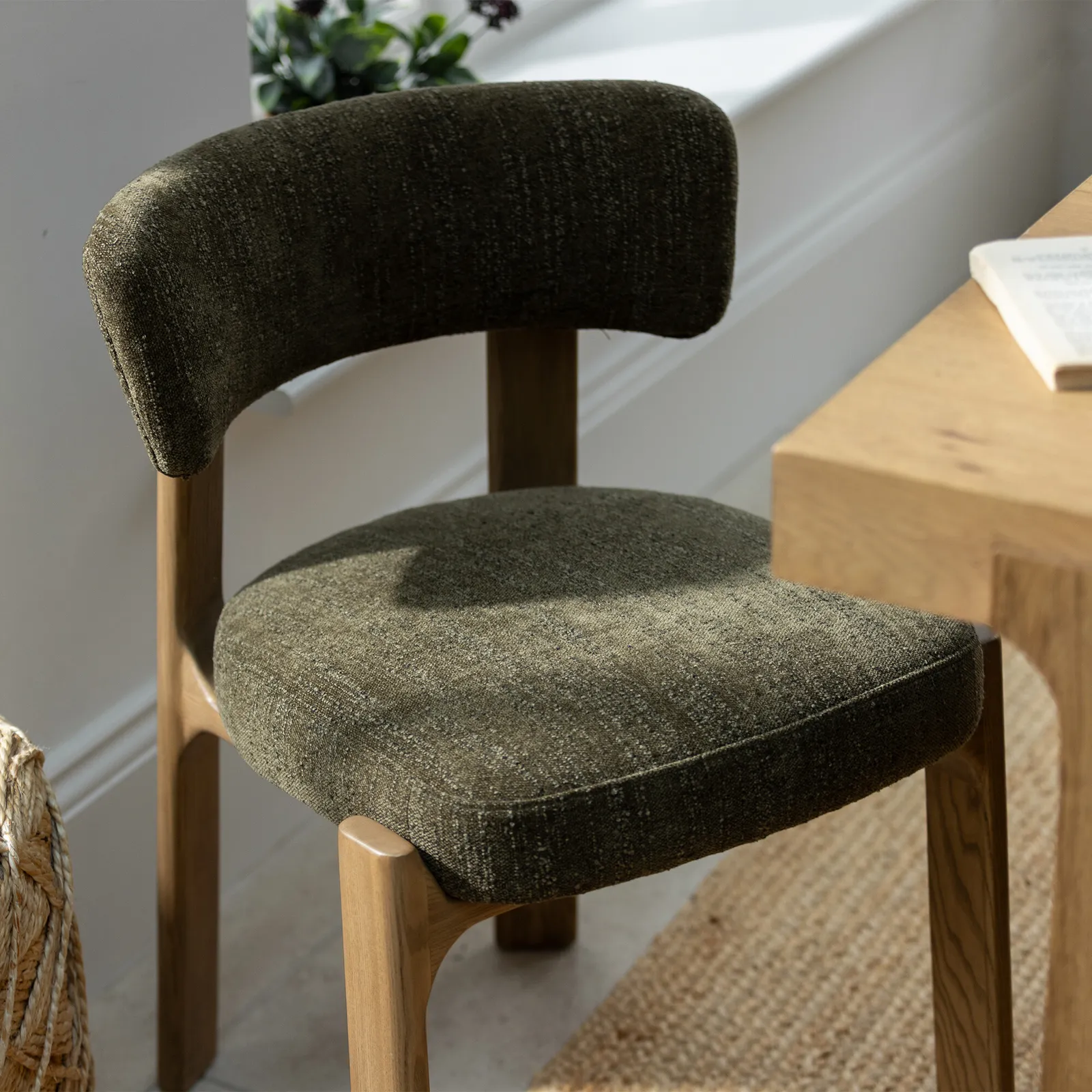 Bredon Dining Chair, Brown Fabric | Barker & Stonehouse 4