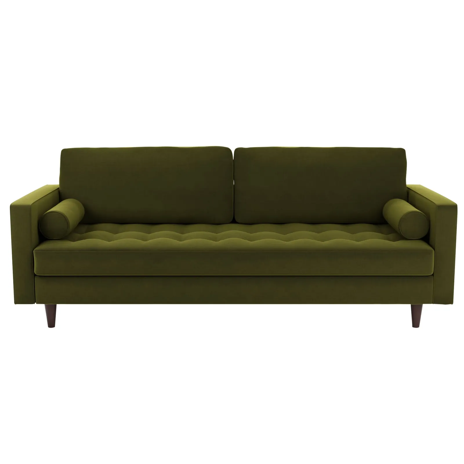 Zoe Velvet 4 Seater Sofa Green