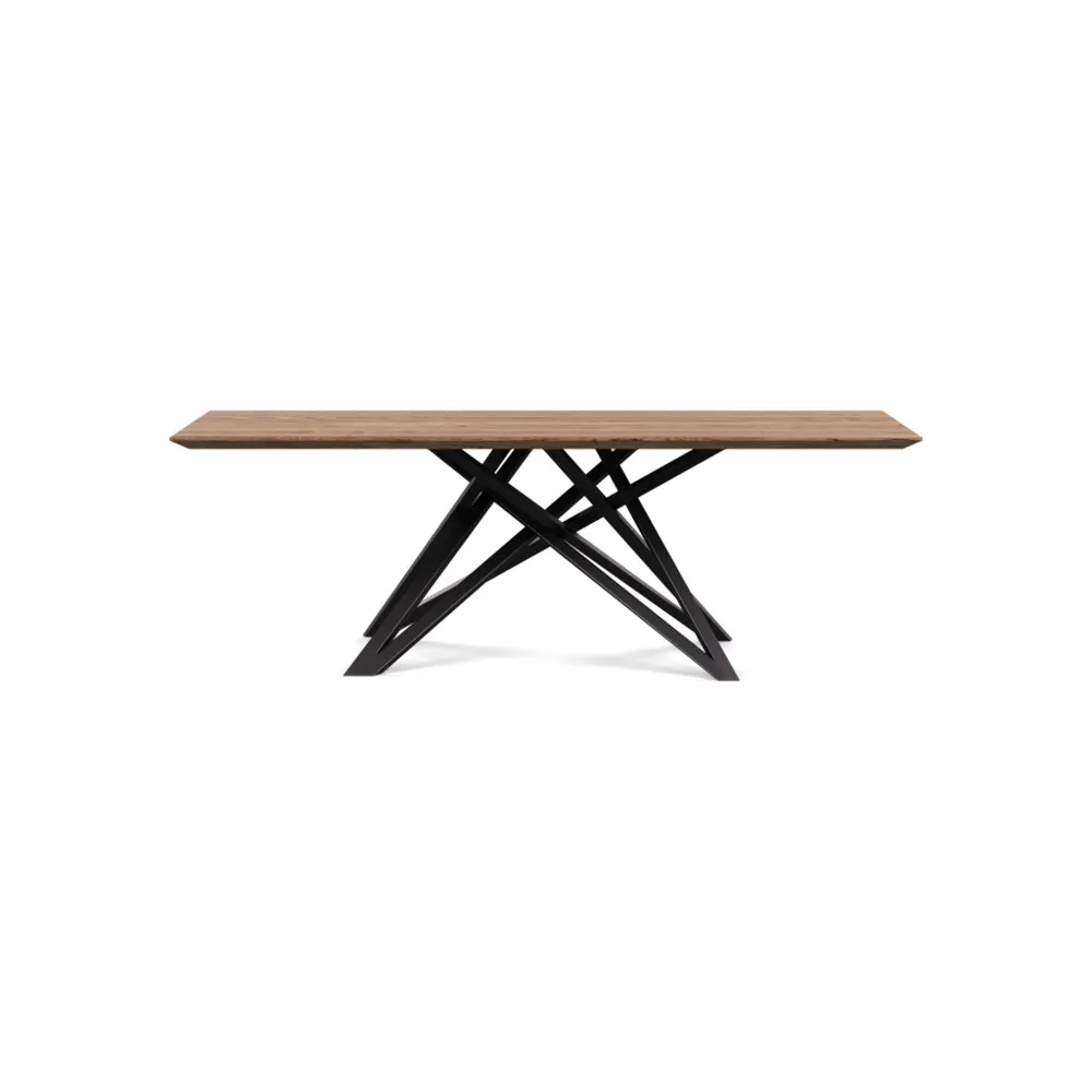 Heal's Vienna Dining Table 220x90cm Smoked Oiled Oak Chamfered Edge Filled