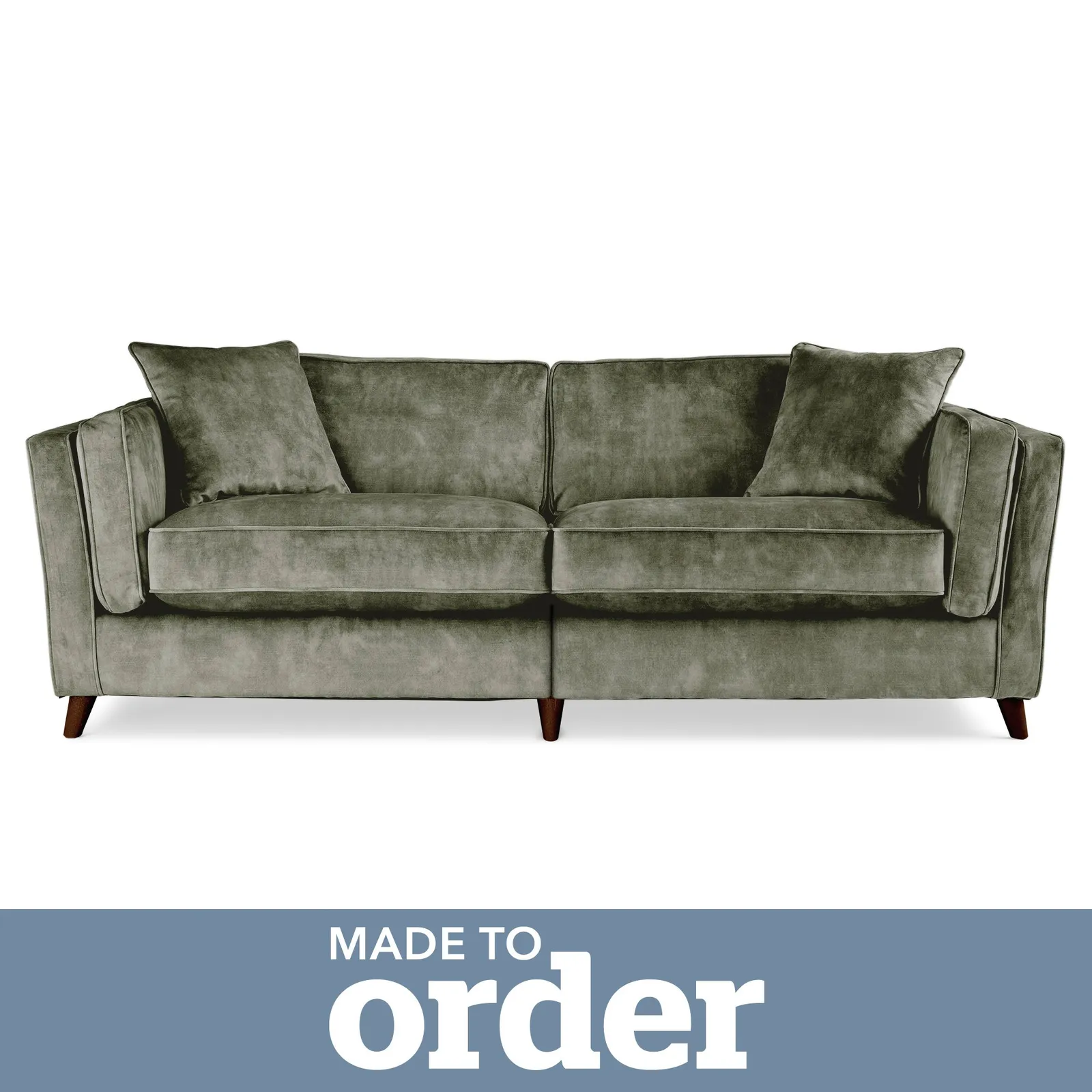 Arabella 4 Seater Sofa Slub Velvet Green