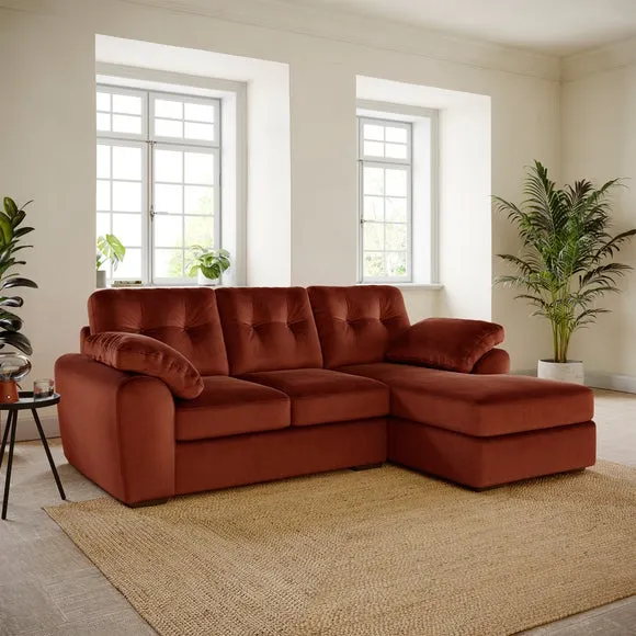 Milton Matte Velvet Corner Chaise Sofa 1