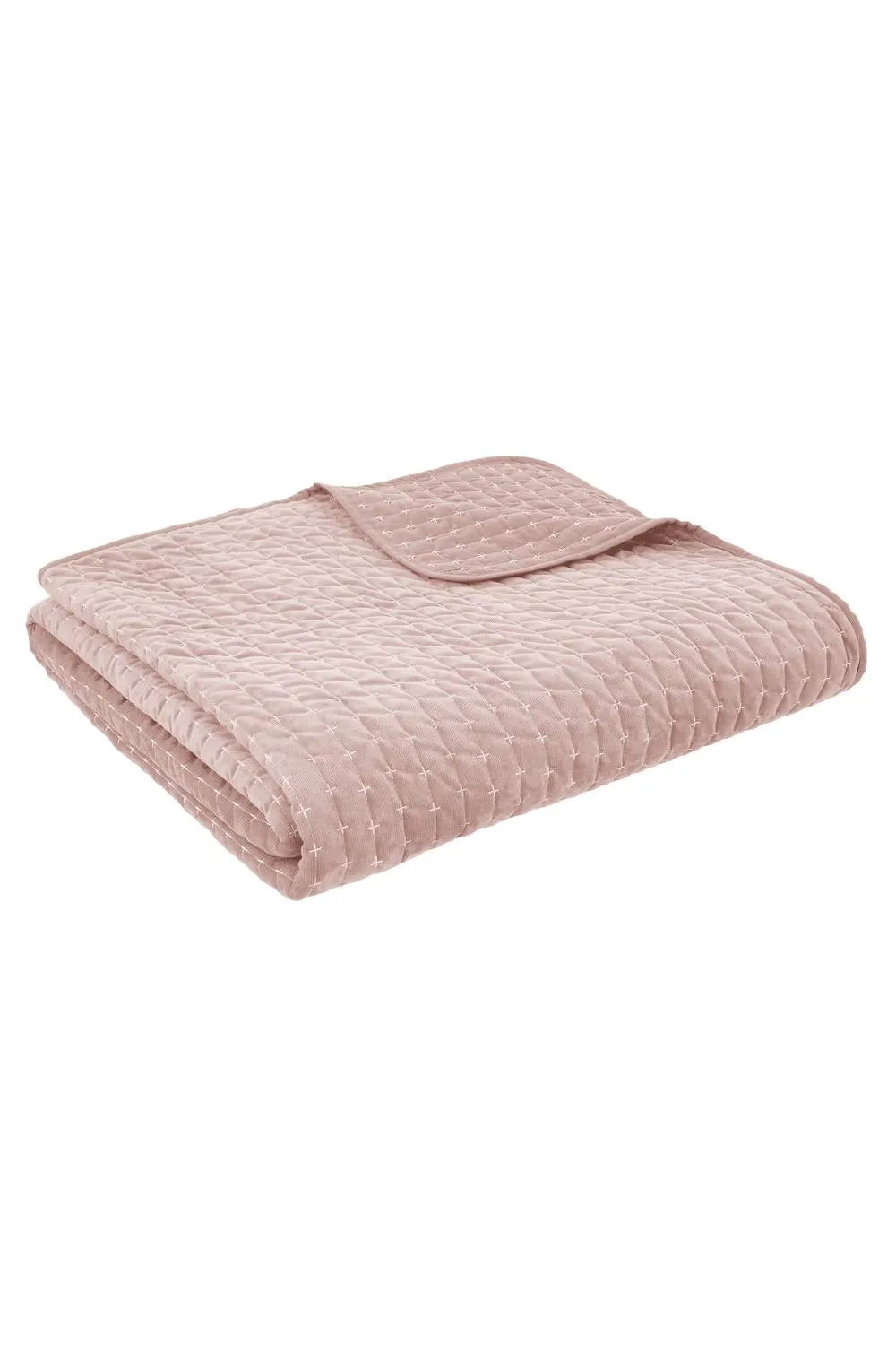 Bianca 'Attica Velvet' Embroidered Bedspread in Pink 3