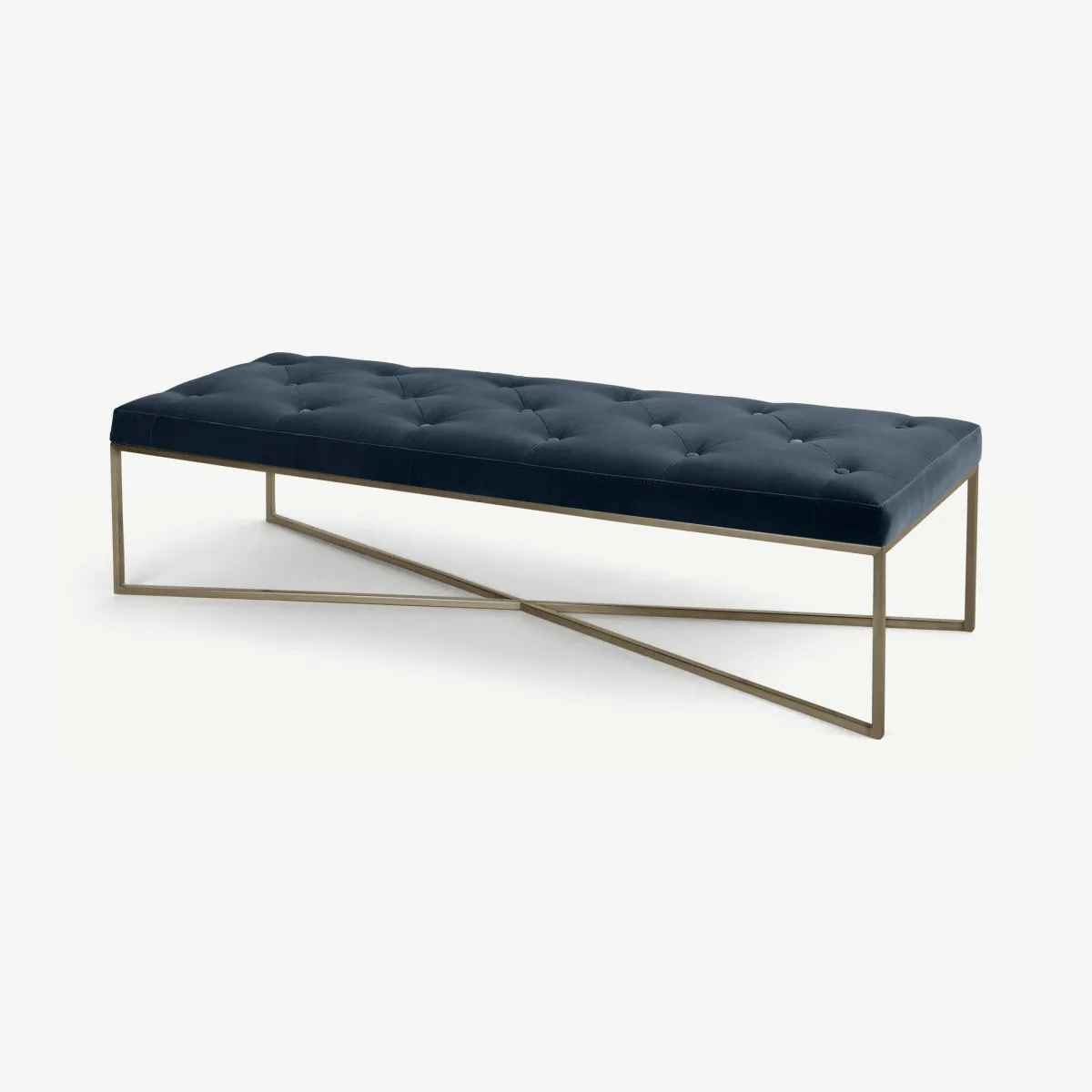 Julianne Ottoman, Navy Cotton Velvet
