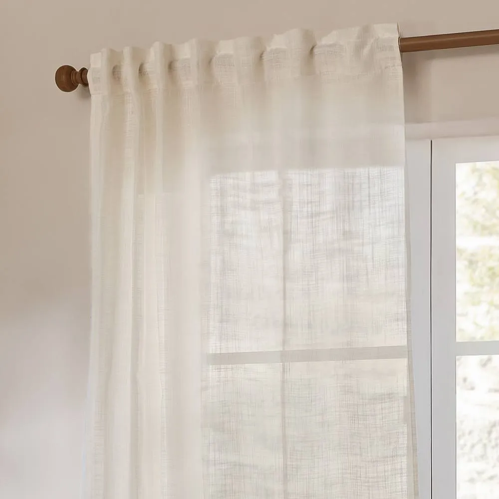 Yard Cirrus Sheer Tab Top Curtain Panel in Warm White 3