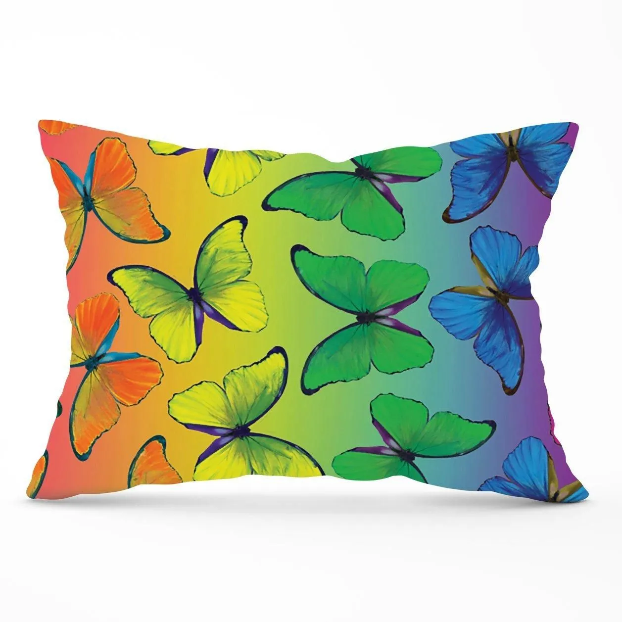 Warren Reed - Designer Multicoloured Butterfly Pattern Cushions in Green