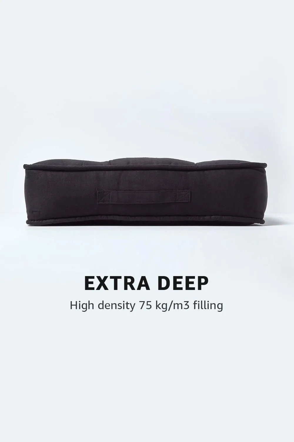 Homescapes Faux Suede Armchair Booster Cushion in Black 3