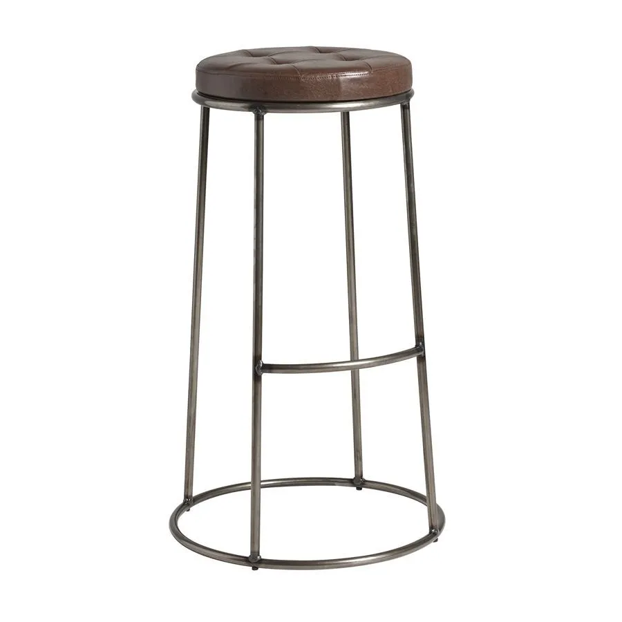 netfurniture Ducat 75 - Clear Lacquered Metal Frame - Vintage Brown Seat in Dark Brown