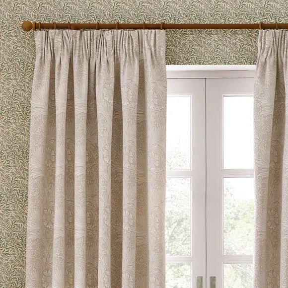 Morris & Co. Marigold Jacquard Pencil Pleat Curtains 1