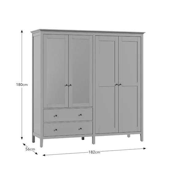 Lynton Mirrored 4 Door Wardrobe 6