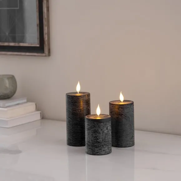 Set of 3 LED Pillar Candles