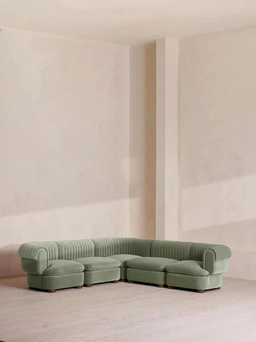 Rava Modular Sofa, Corner Sofa, Velvet, Seafoam