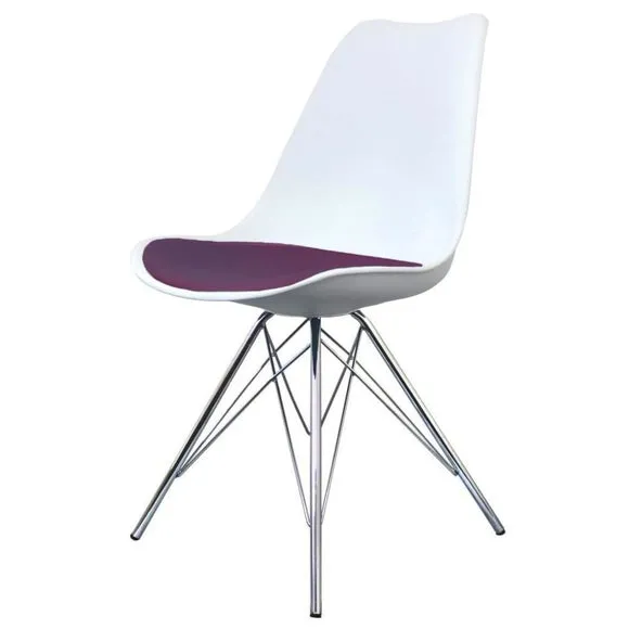 Fusion Living Soho White Plastic Dining Chair 2