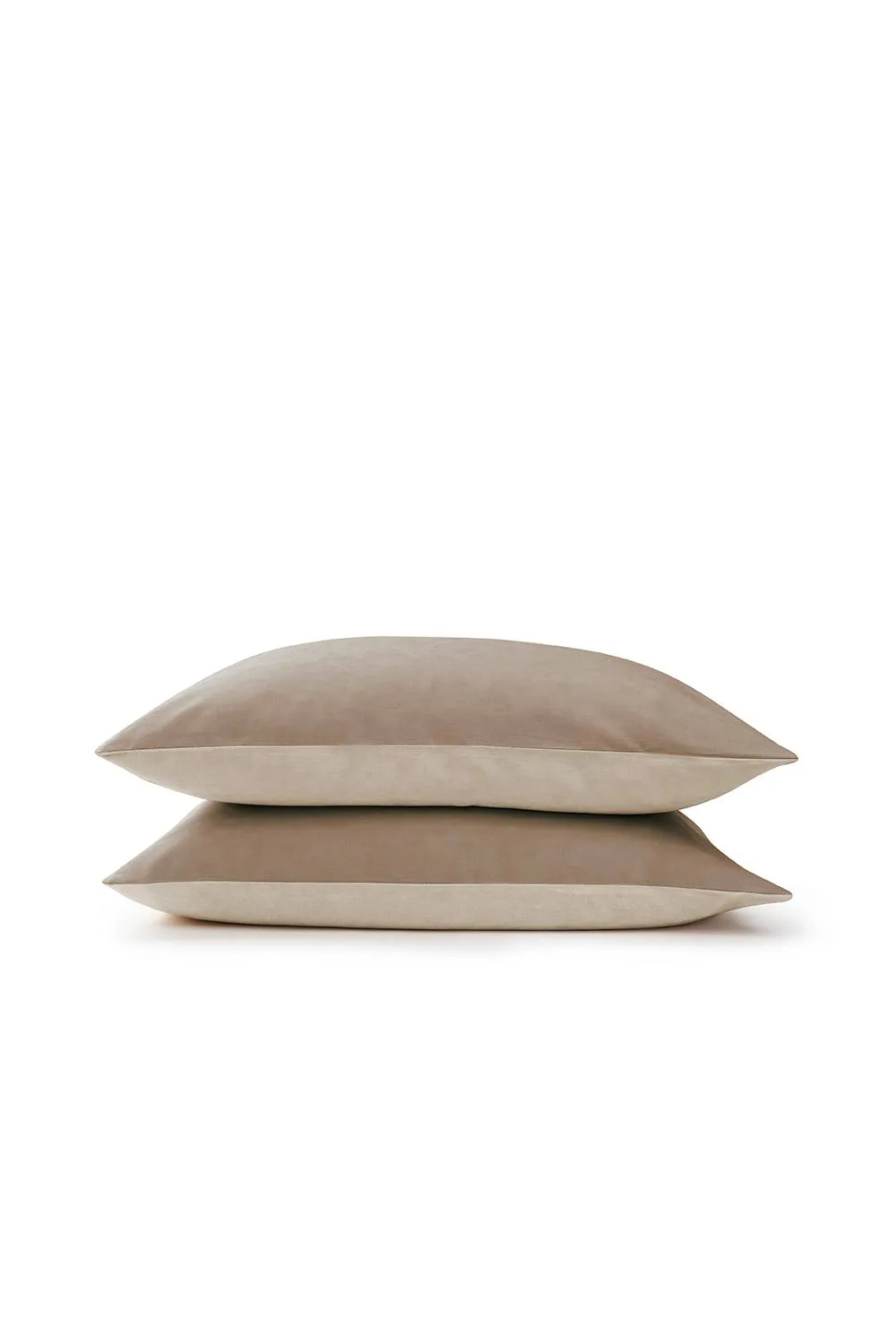 CHRISTY 'Relaxed Linen' Washed Finish Reversible Standard Pillowcase Pair in Beige 2