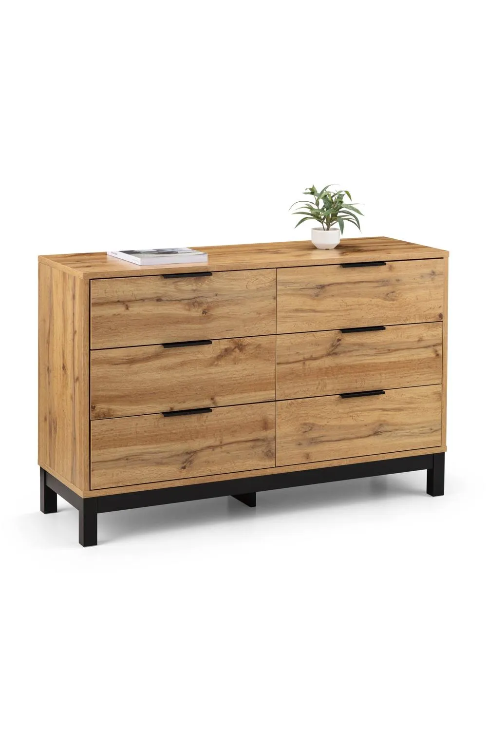 Julian Bowen Bali 6 Drawer Wide Chest in Light Oak 4