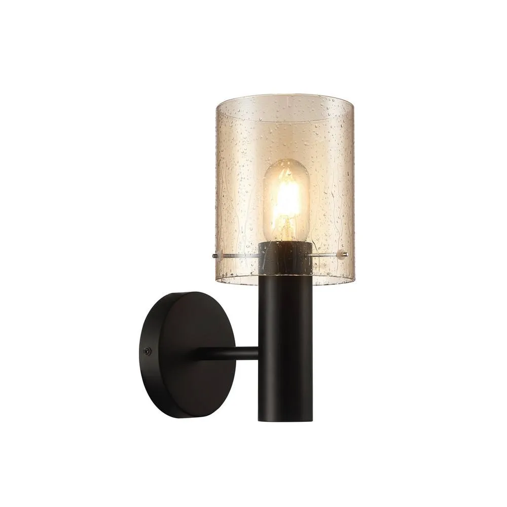 Netlighting Sardo Modern 1 Light Wall Lamp E27 in Black