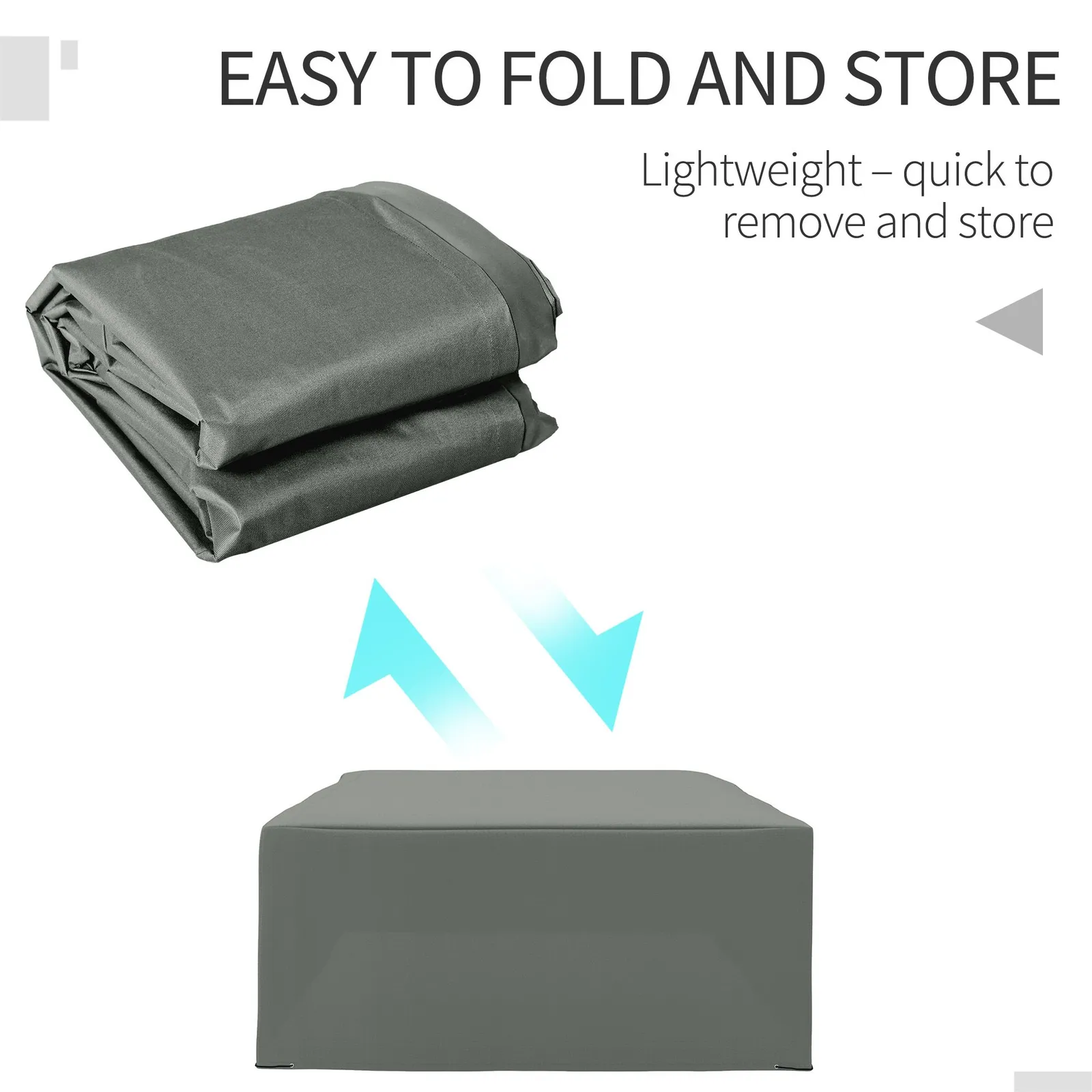 OUTSUNNY 275x205cm Outdoor Furniture Protective Cover Water UV Resistant in Grey 4