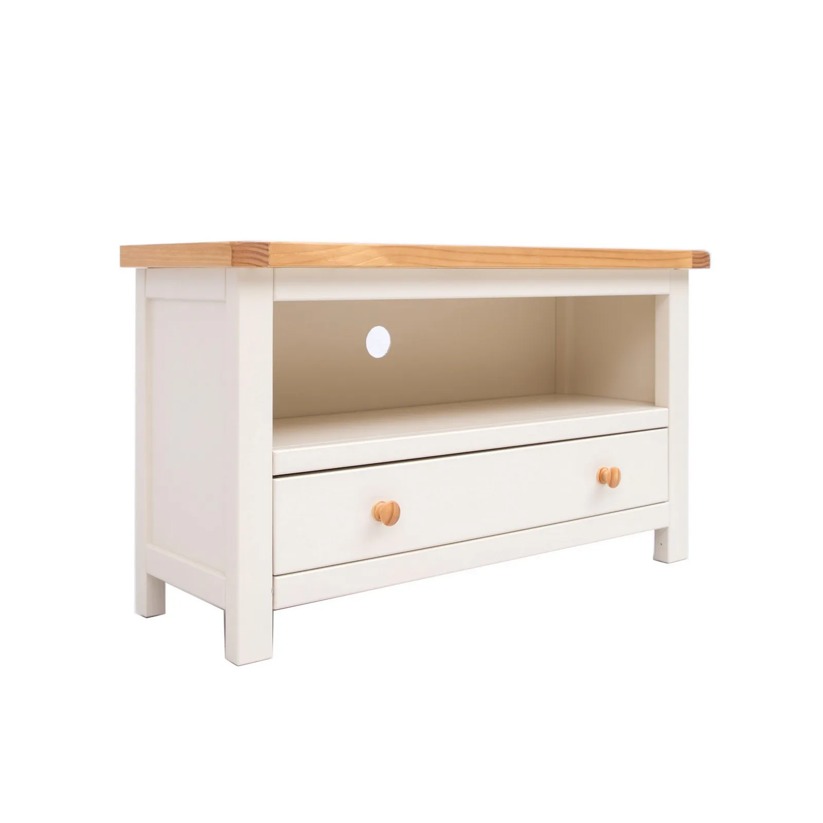 Cabinet Bits Maggiori Off-White 1 Drawer TV Cabinet Wood Knob 2
