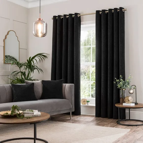 Genoa Chenille Blackout Eyelet Curtains 2