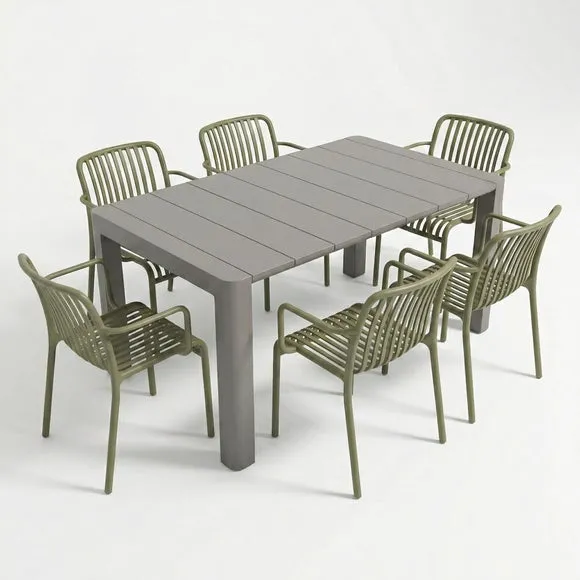 Modura Henrik Rectangular Dining Table with 6 Alma Armchairs 2