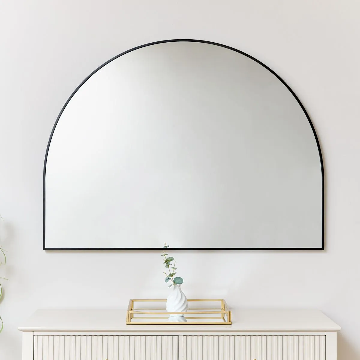 Melody Maison Large Black Arched Wall Mirror 90cm X 120cm 2