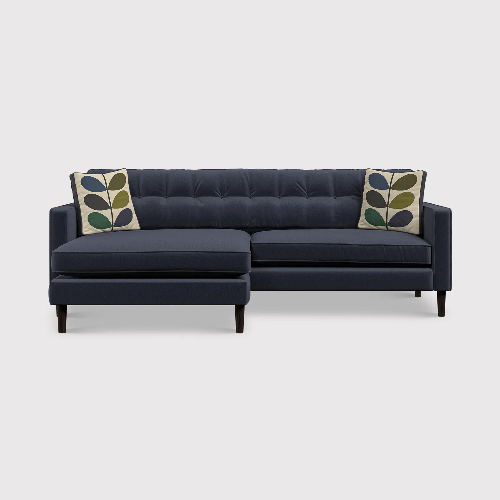 Orla Kiely Ebben Chaise Corner Sofa, Navy Fabric | Barker & Stonehouse 1