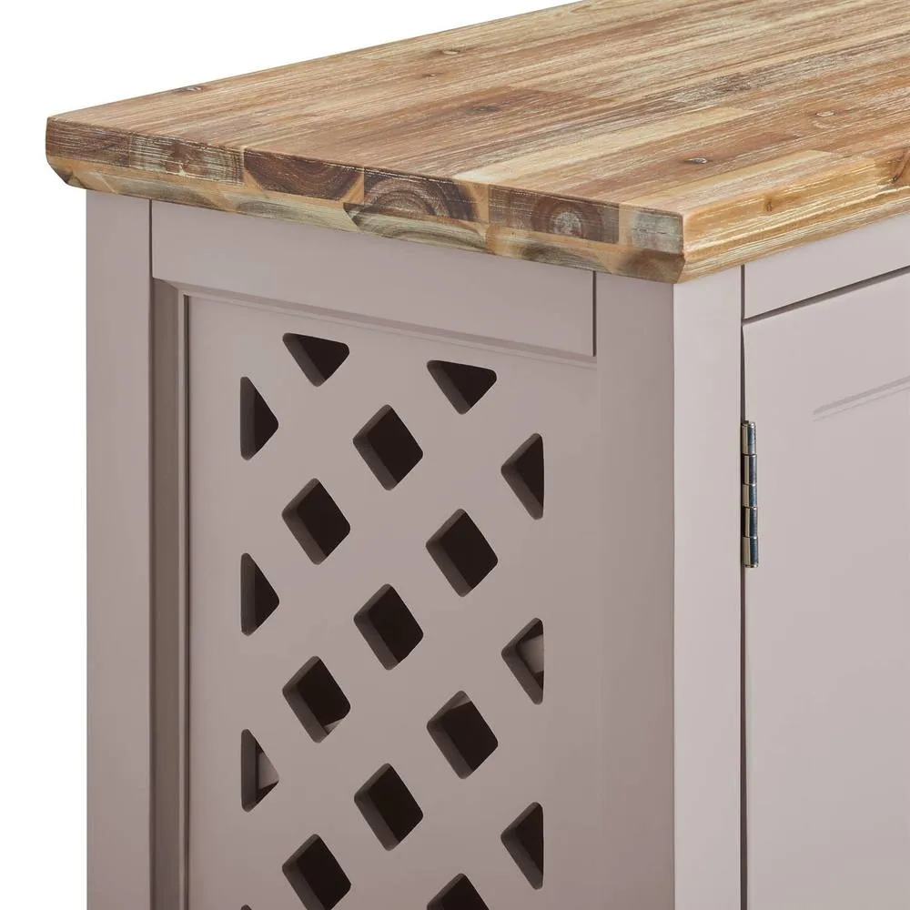 Statement Furniture Florence Shoe Storage Cabinet Wooden Shoe Rack in Taupe 5