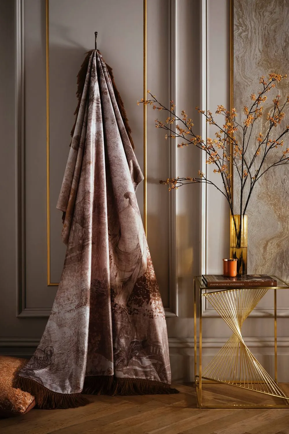 Laurence Llewelyn-Bowen 'Venus Primavera' Velvet Throw in Natural