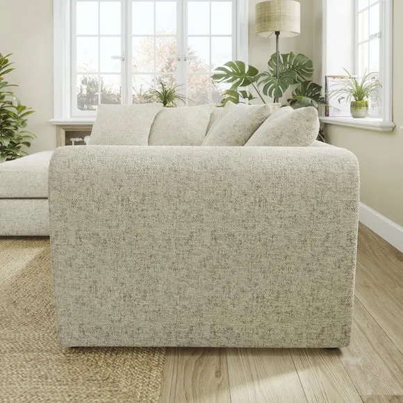 Blake Curved Arm Chunky Chenille Corner Chaise Sofa 2
