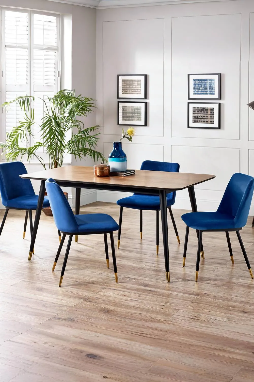 Julian Bowen Delaunay Upholstered Dining Chair (Set of 2) in Blue 3