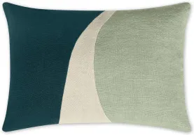 Favreau Linen Blend Cushion, 35x50cm, Teal & Grey