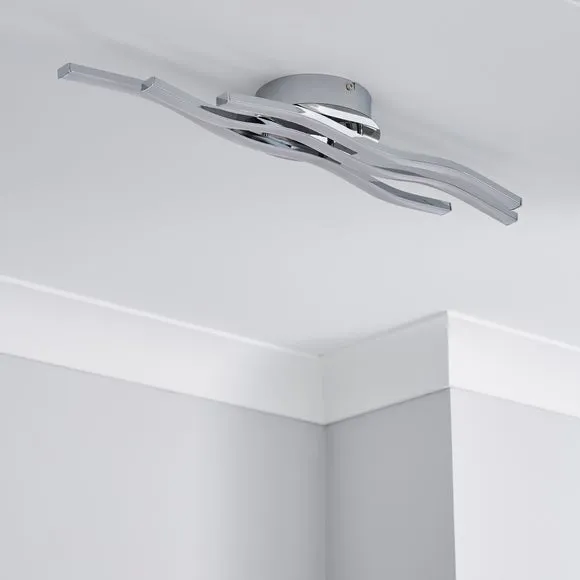Ripple Integrated LED Bathroom Flush Ceiling Light 2