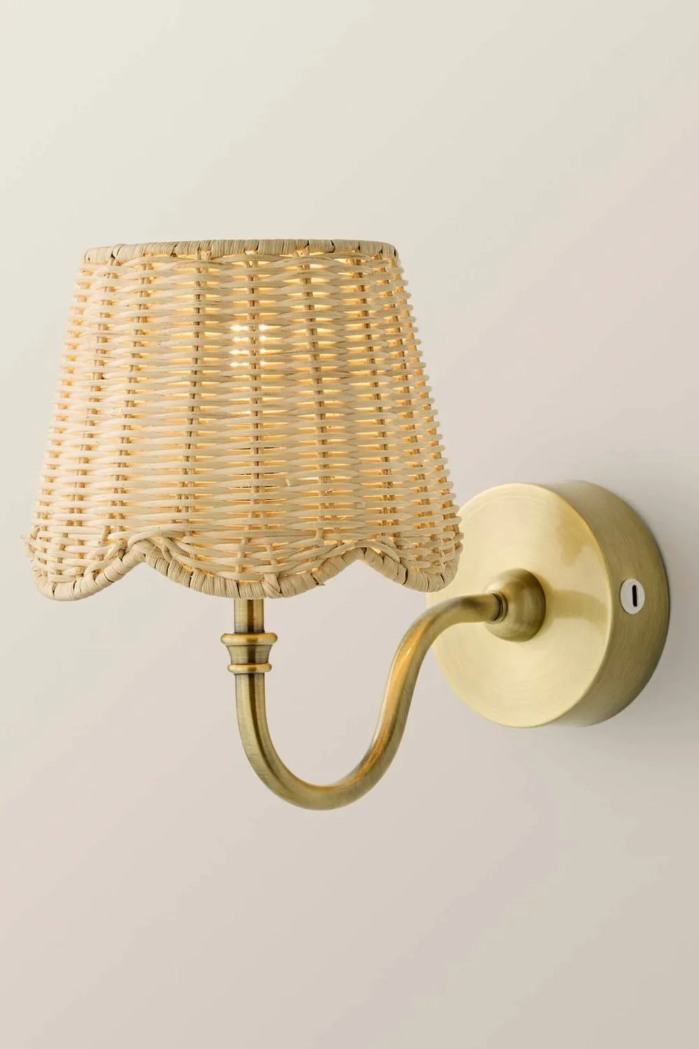 ValueLights Lowe Pair Rattan Taper Shade Metal Portable Rechargeable Wall Light in Gold 3