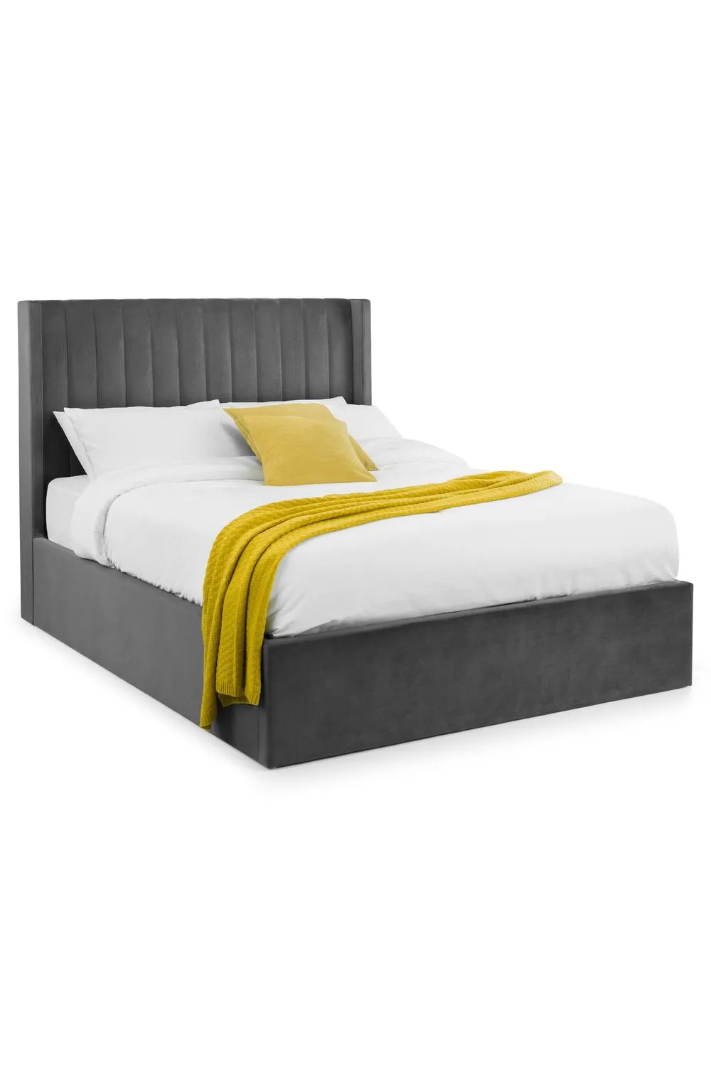 Julian Bowen Langham Upholstered Ottoman Storage Bed in Grey 3