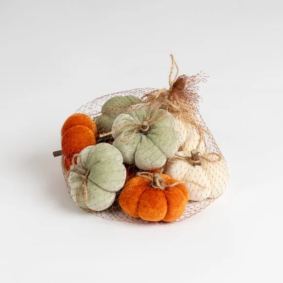 Set of 9 Velvet Pumpkins 3