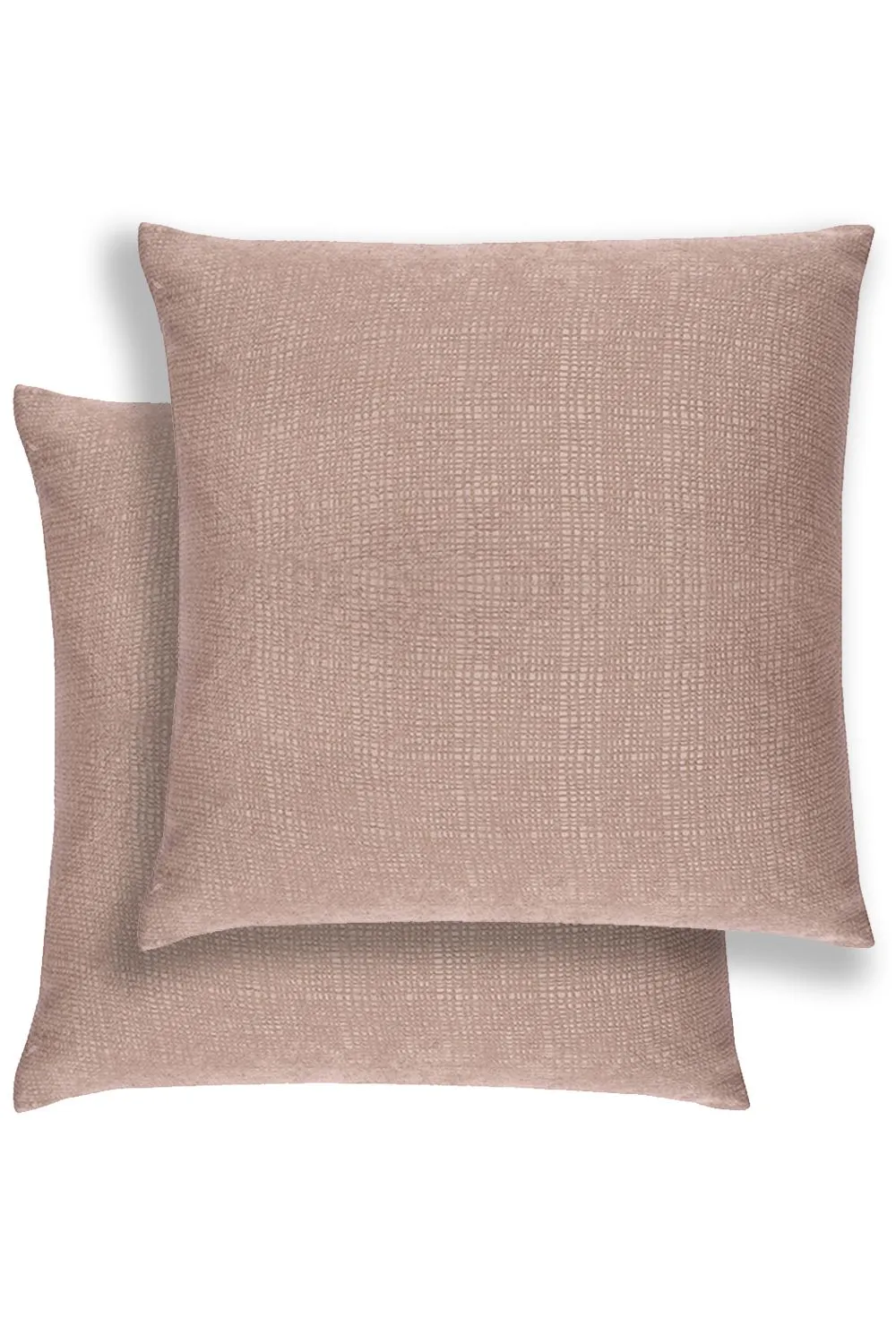 Enhanced Living Pair of Matrix Textured Double Sided Zip Opening Piped Edge Cushion Covers - 43x43cm - Cases Only in Brown