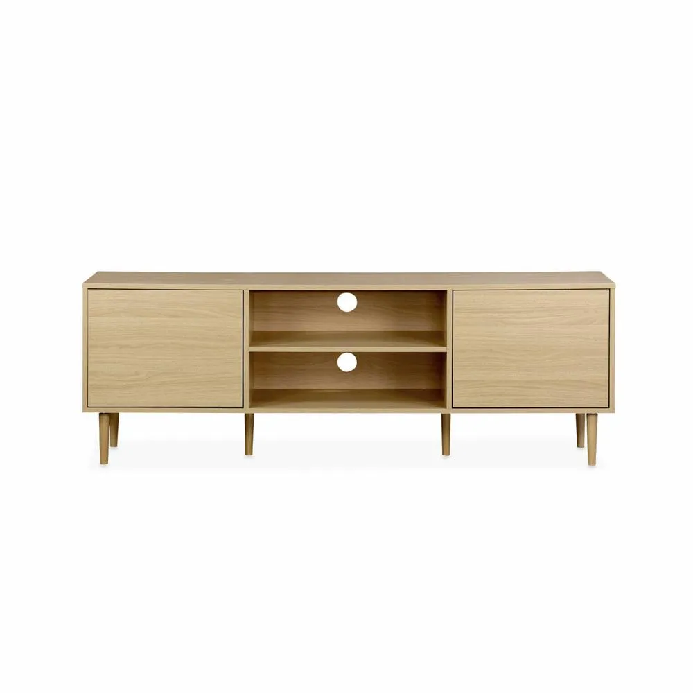 sweeek 160cm TV unit wooden effect 2 doors in Beige 5