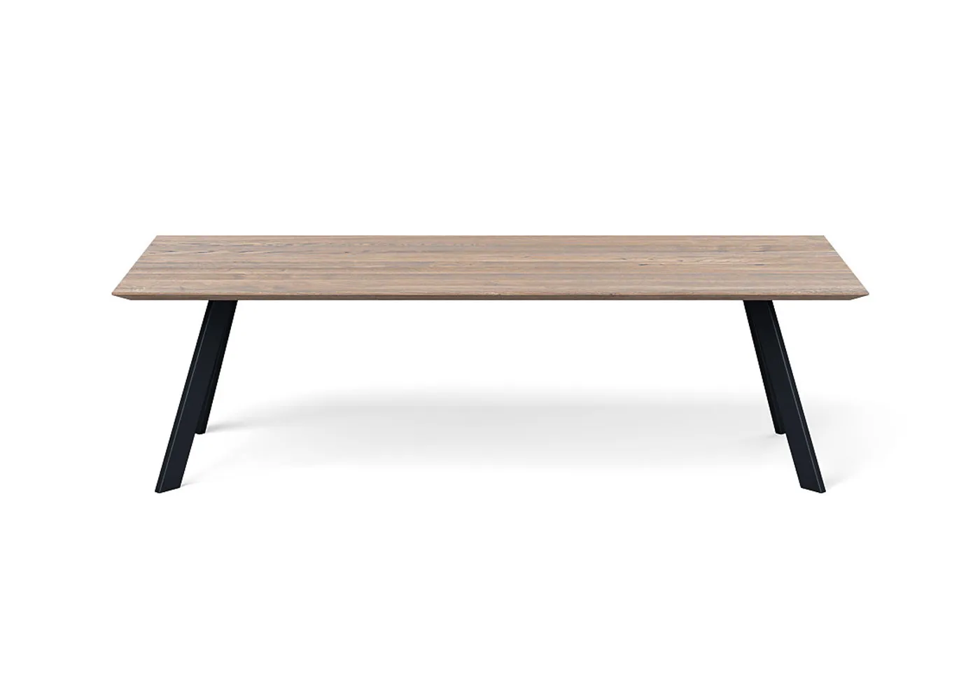 Heal's Madrid Table 260x100cm Grey Oak Chamfered Edge Filled