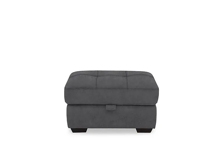 Dinky Fabric Large Storage Footstool - Manhattan Charcoal