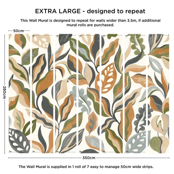 Abstract Leaf Wall Mural 2