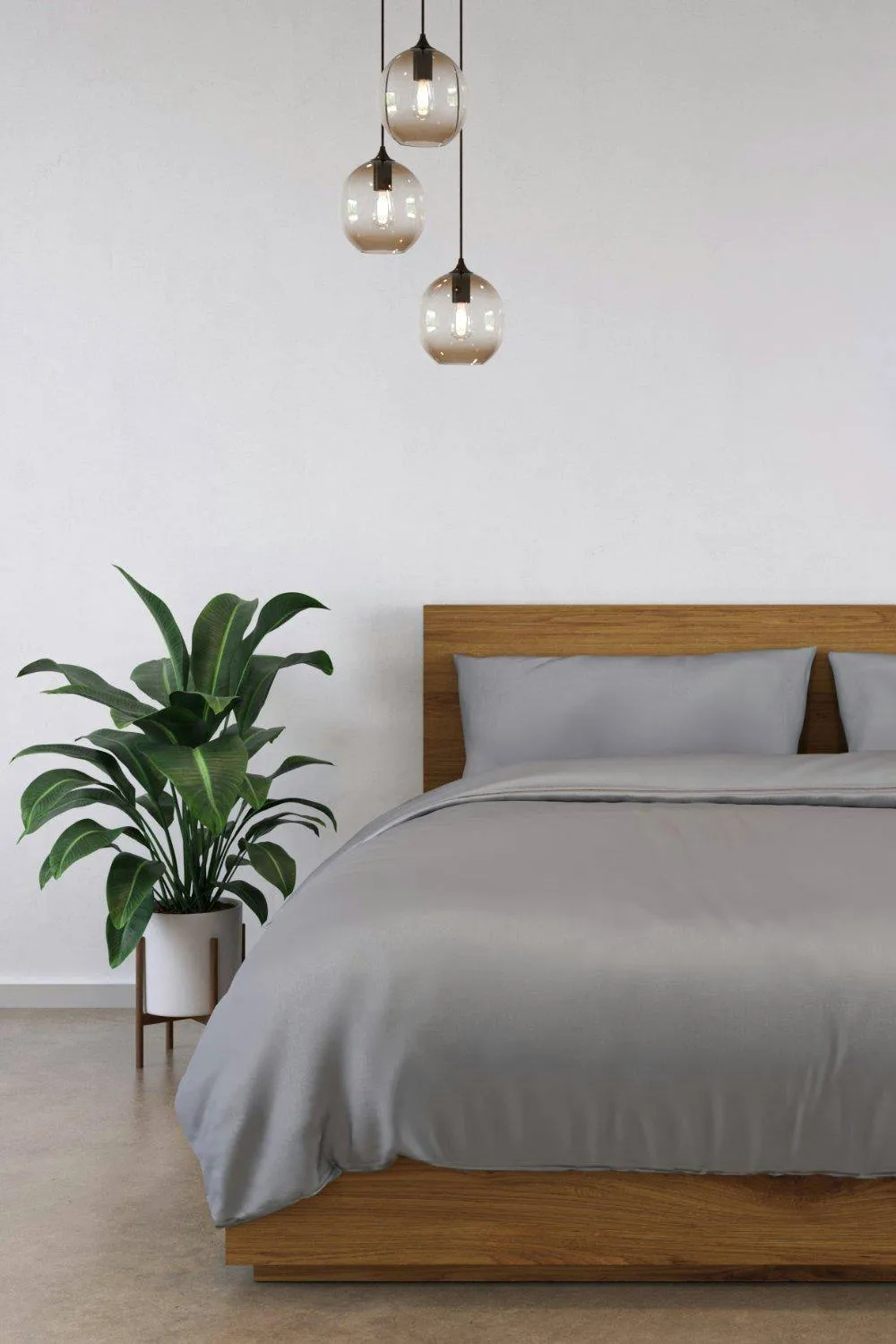 Panda London Panda 100% Bamboo Flat Sheet in Mid Grey 3