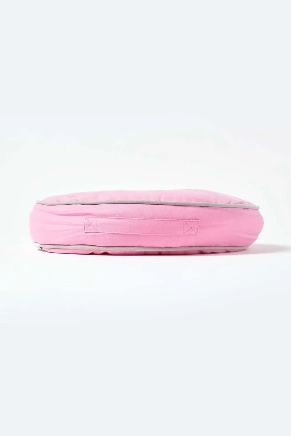 Homescapes Round Cotton Floor Cushion Soft, Comfy & Machine Washable in Pink 5